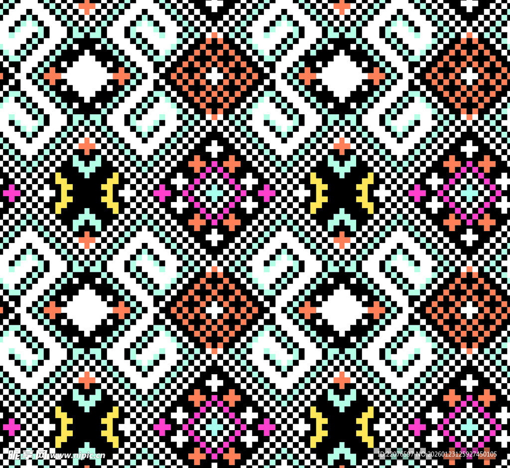 几何图案彩色无缝花纹