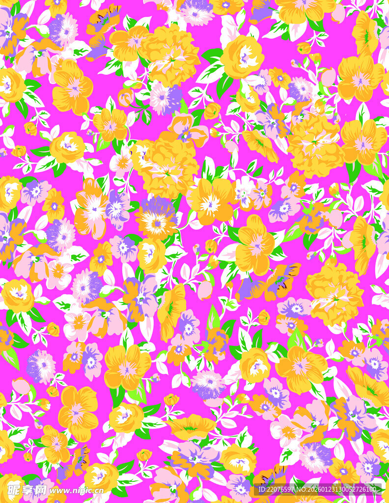 缤纷花卉图案背景