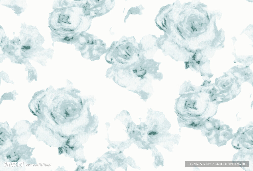 淡蓝色水彩花卉图案背景