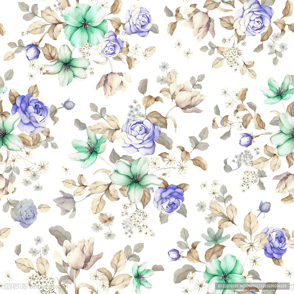 花卉图案背景清新雅致