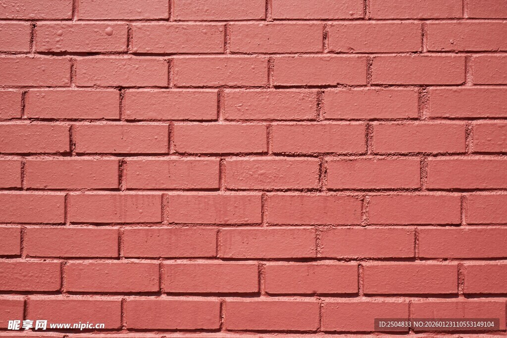 红色砖墙纹理特写