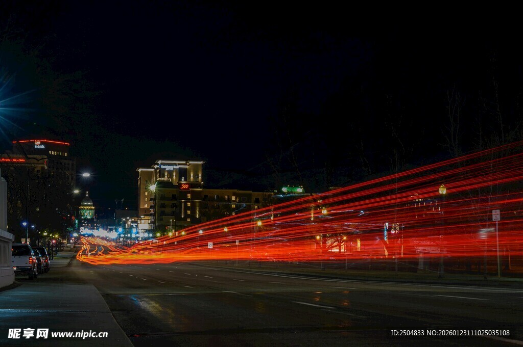 城市夜景车流光影轨迹