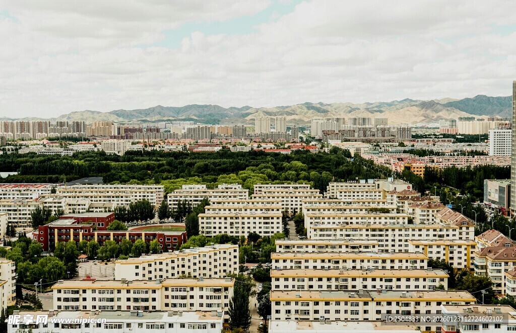 城市建筑群俯瞰景象