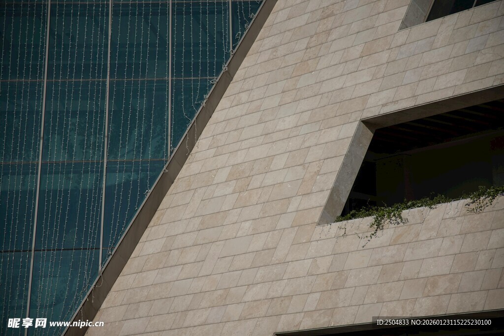 现代建筑外观局部特写