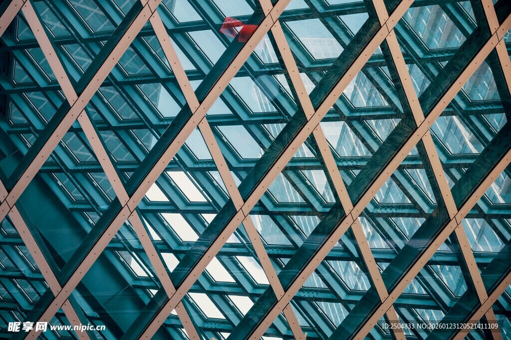 几何网格玻璃建筑结构