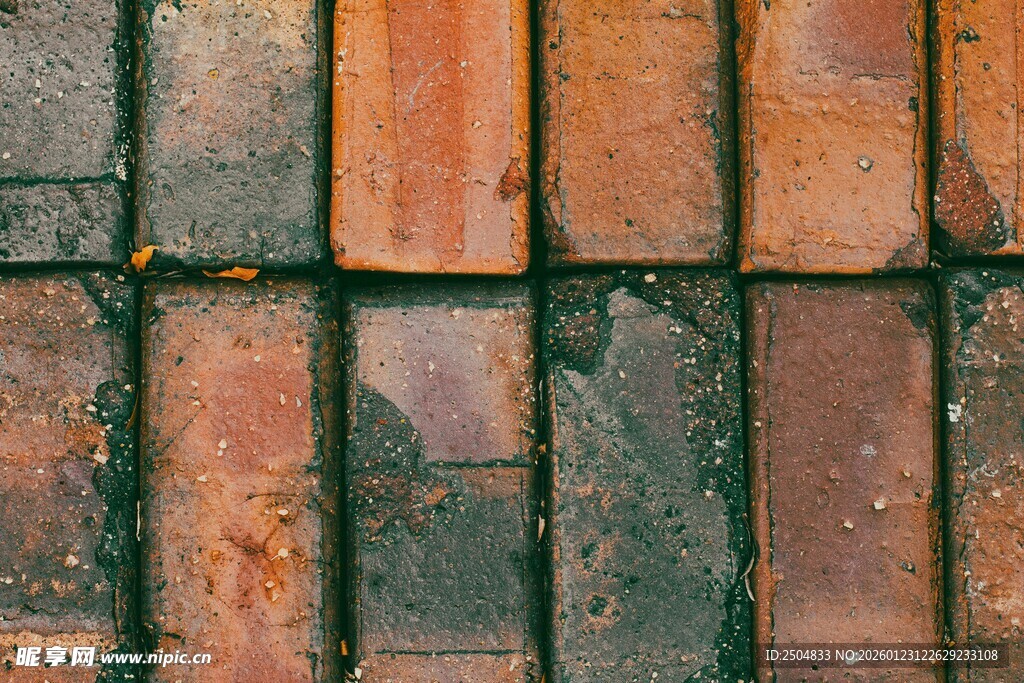 复古红砖墙面纹理画面