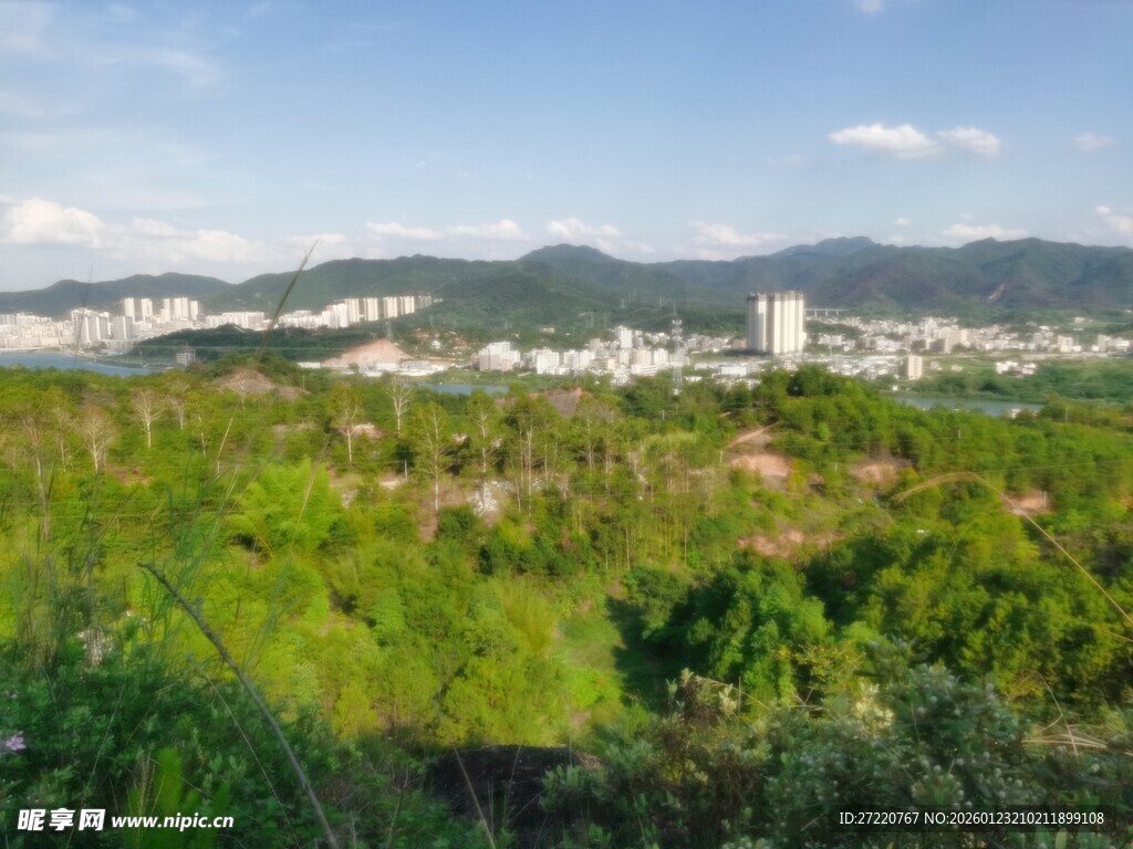 山林城市风光全景图