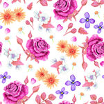 水彩花大牌花小碎花手绘花