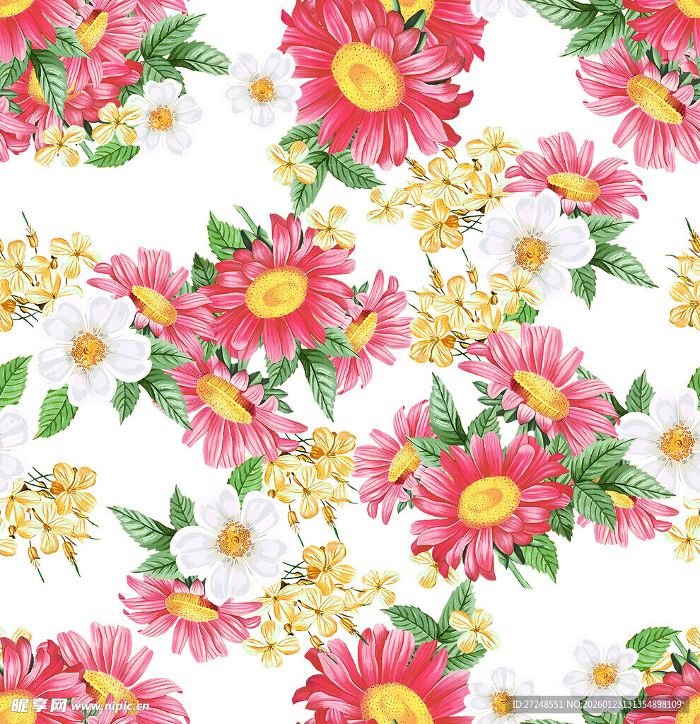 水彩花大牌花小碎花手绘花