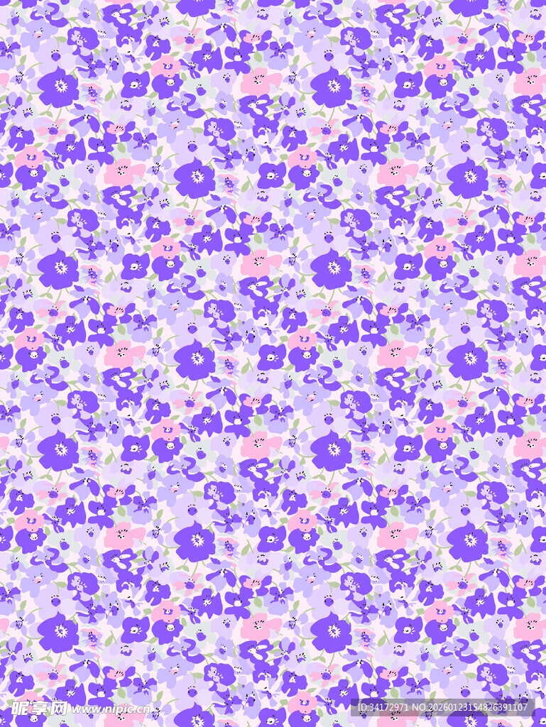 紫色花卉图案背景纹理