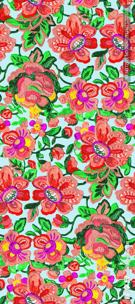 多彩花卉图案背景