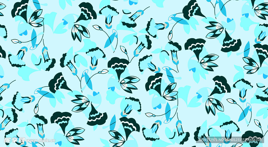 蓝底抽象图案纹理背景