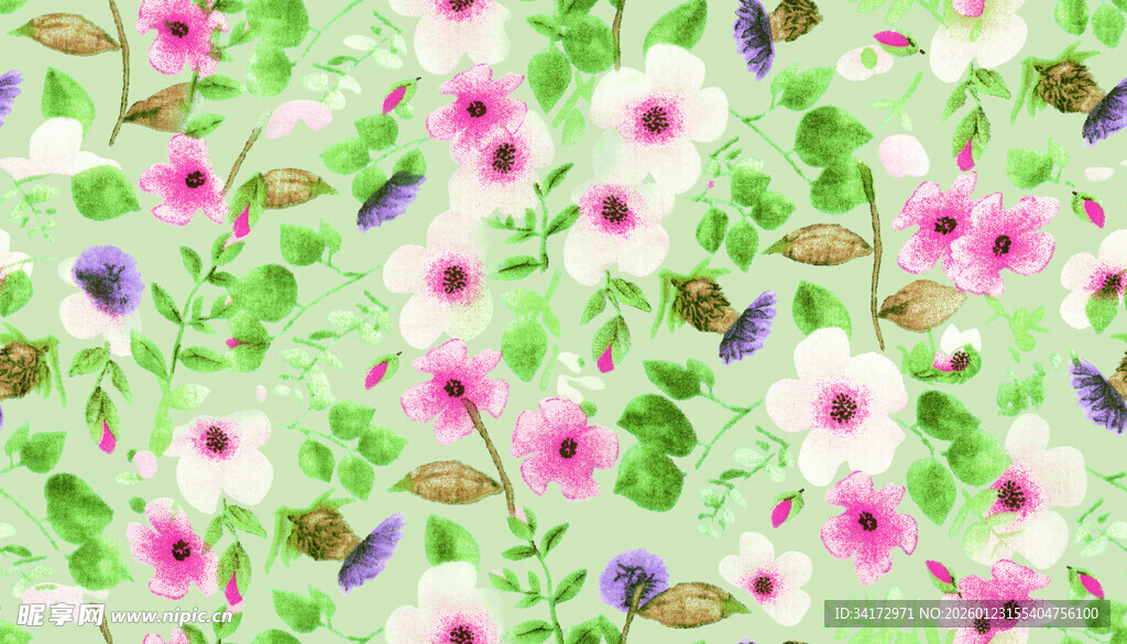 清新花卉图案背景