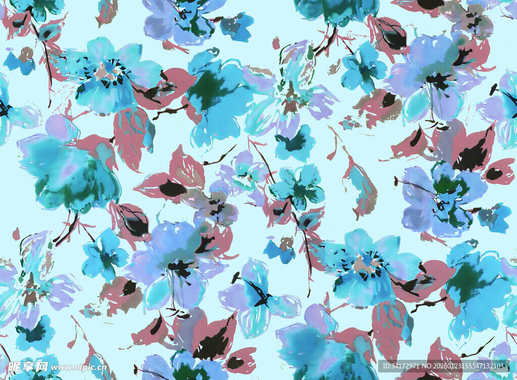水彩花卉图案背景
