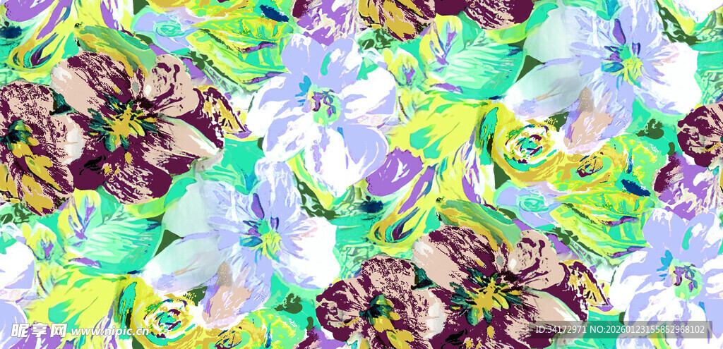 水彩花卉图案背景