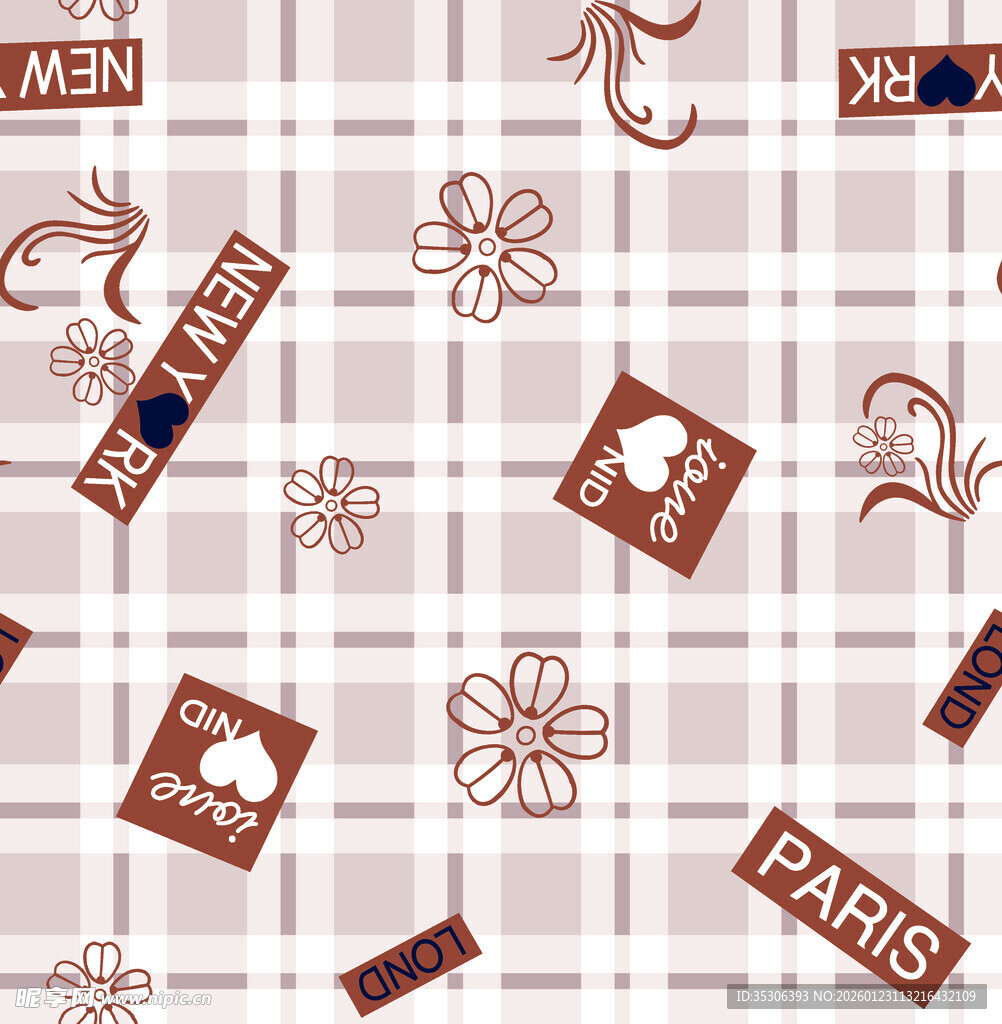 巴黎元素复古风图案背景