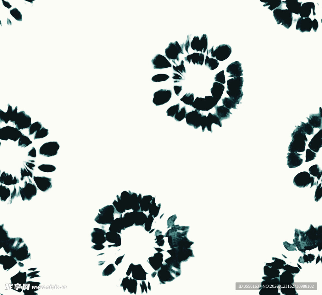 蓝黑圆形图案无缝背景