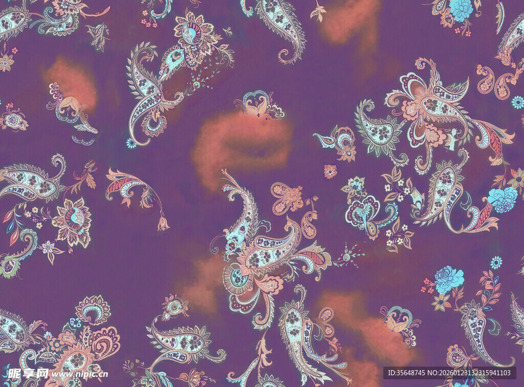 梦幻海洋生物无缝图案