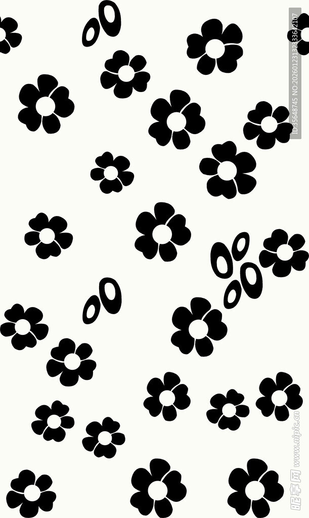 黑白花朵图案背景