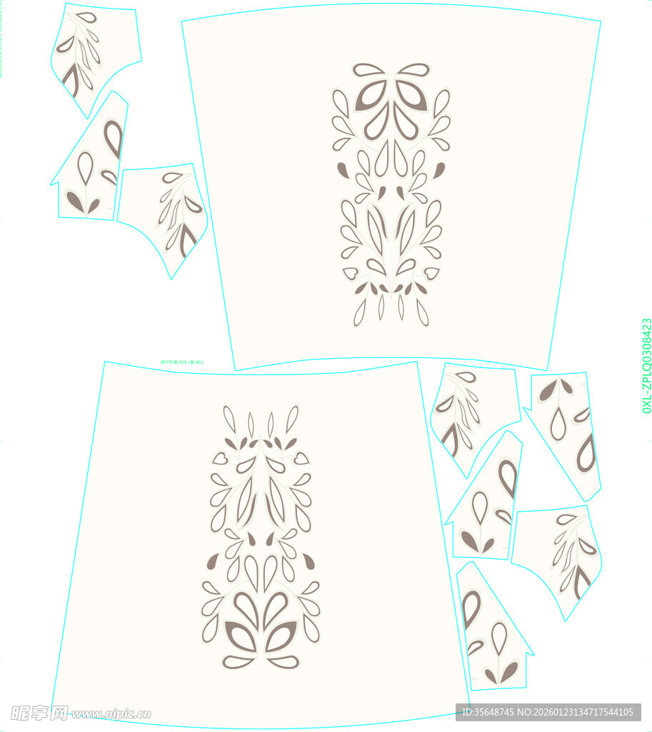 手绘花卉边框装饰图案