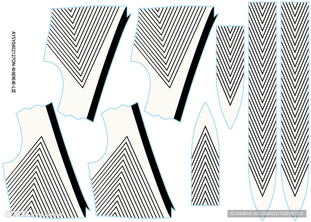 几何图案服装裁片设计图