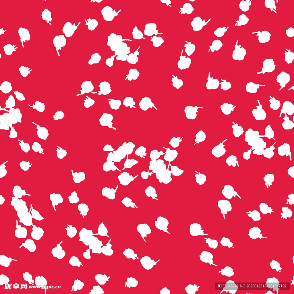 红色背景爱心碎花图案