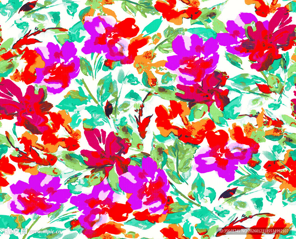 多彩花卉图案背景