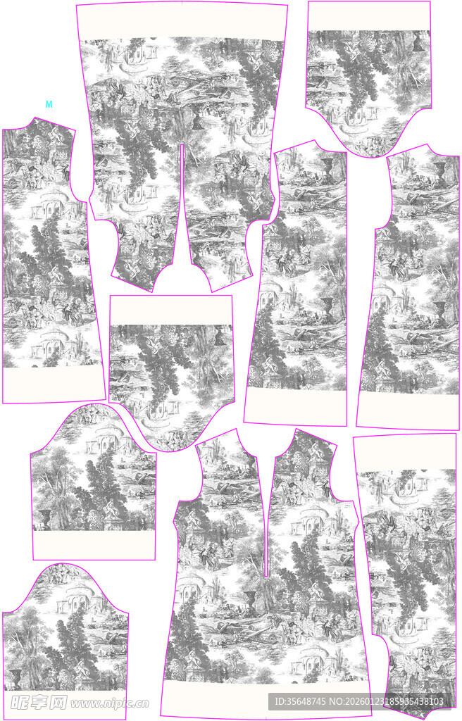 复古风格人物图案插画