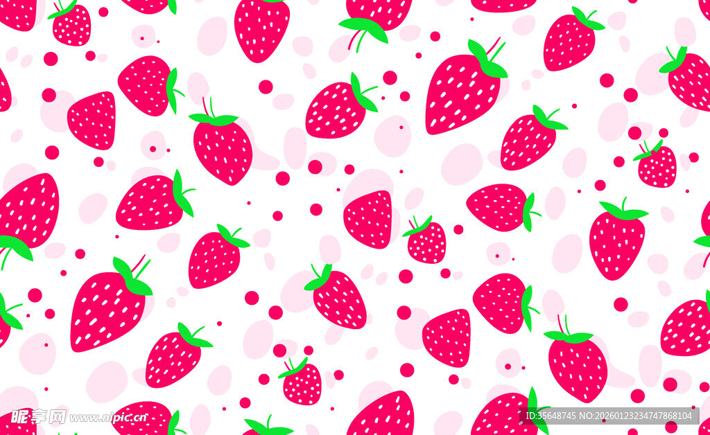 草莓图案背景清新可爱