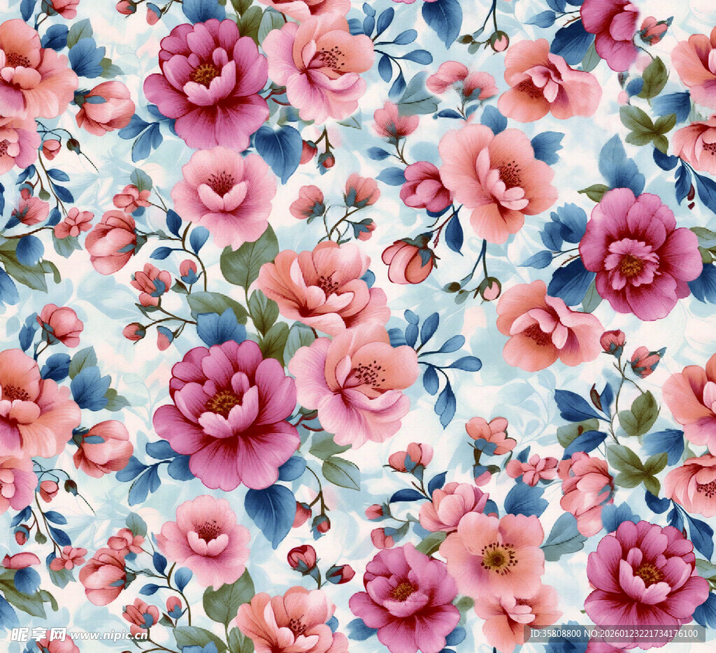 花卉图案浪漫清新风花卉