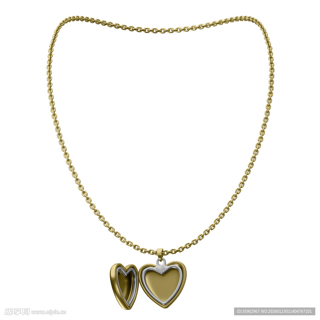心形吊坠金项链