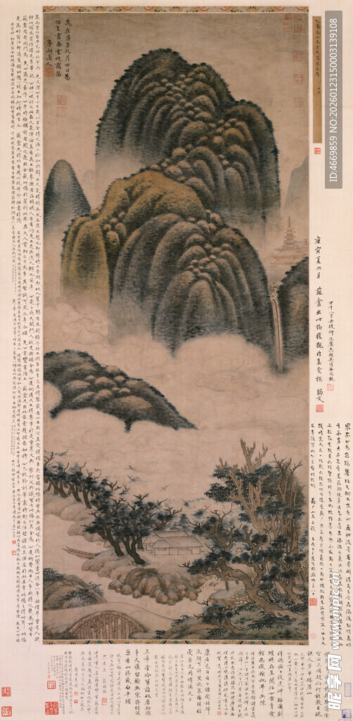水墨山水古画意境悠远