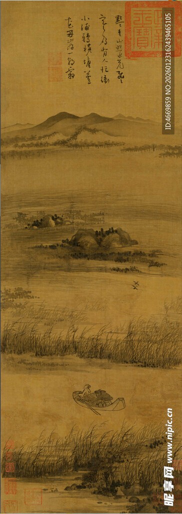 古代山水墨画意境图