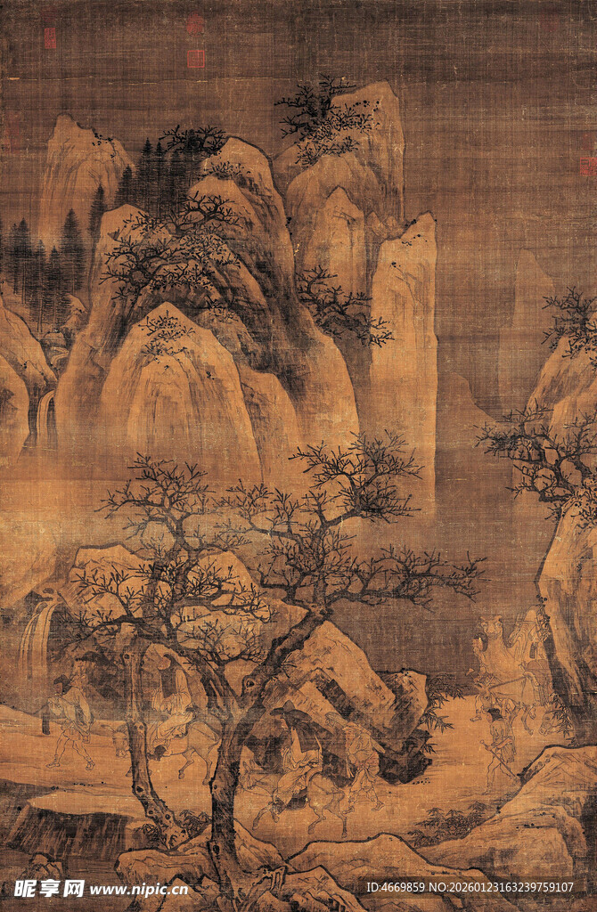 古代山水国画风景图