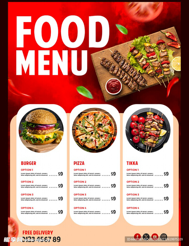 食物菜单模板设计