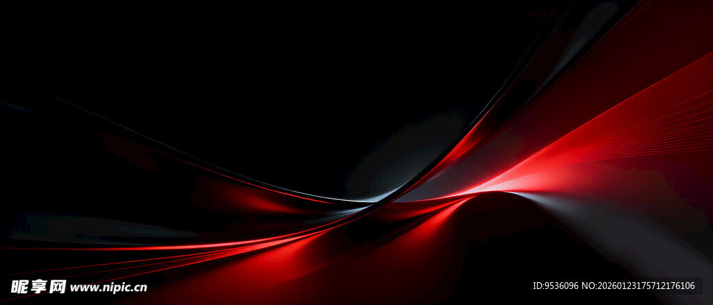 红色动感抽象线条背景图
