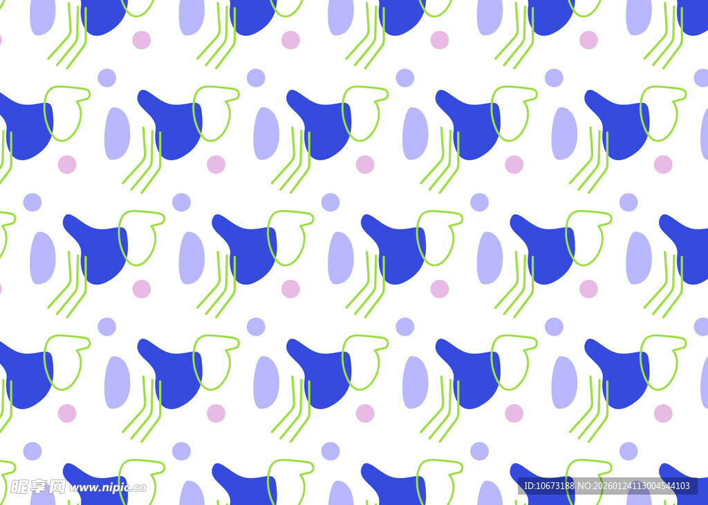 蓝白花卉图案无缝背景