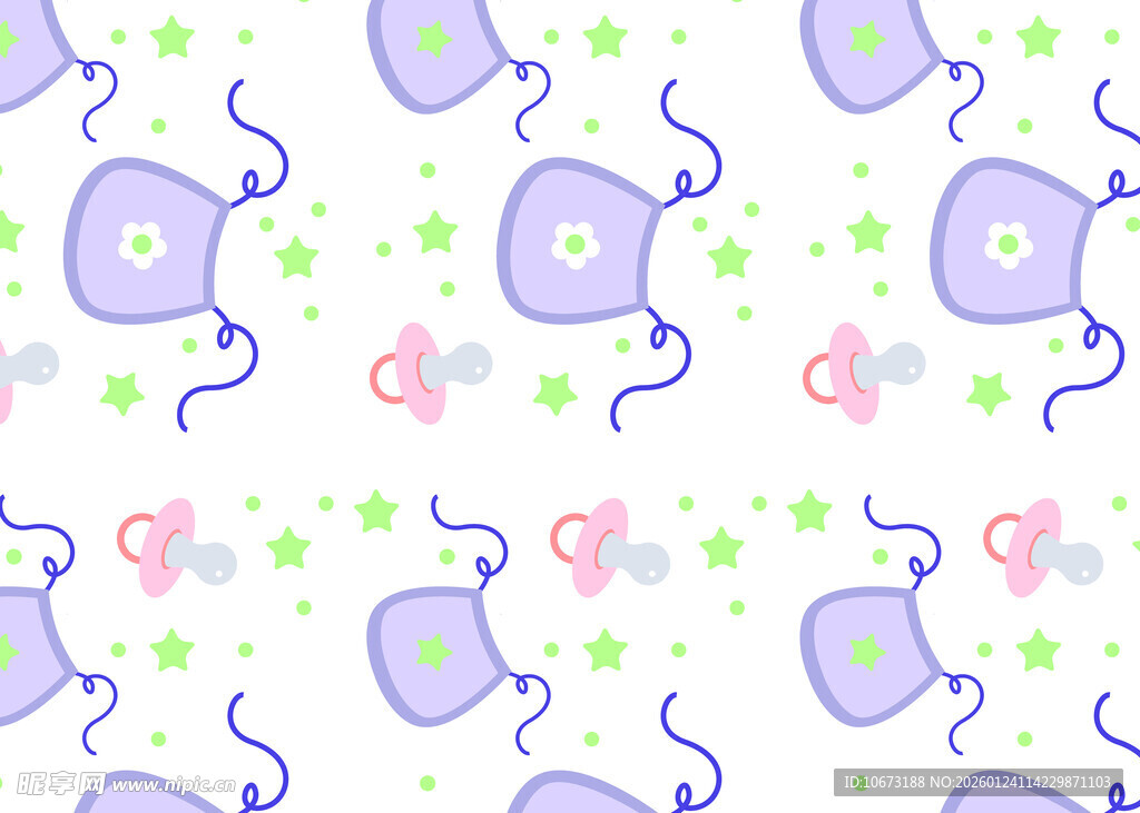 紫色卡通图案无缝背景