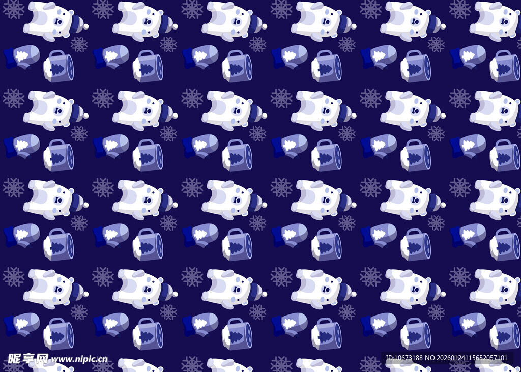 蓝底白花图案纹理背景