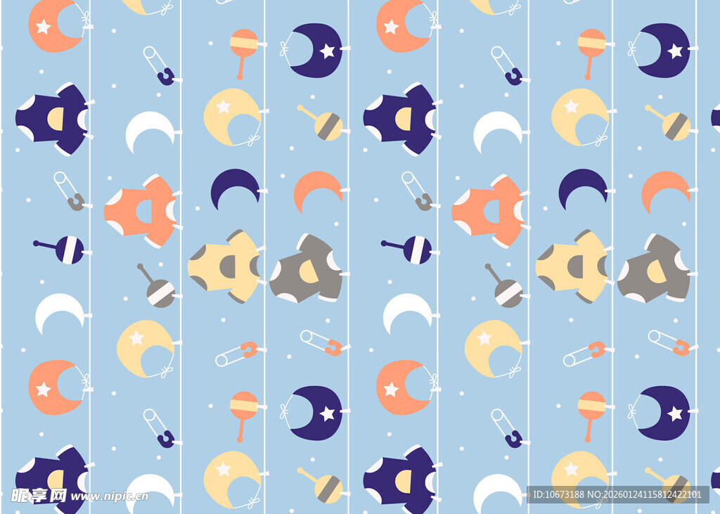 海洋元素卡通图案背景