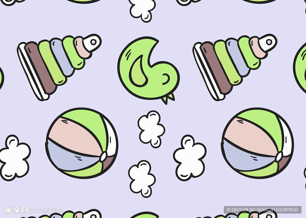 卡通风格的趣味玩具图案