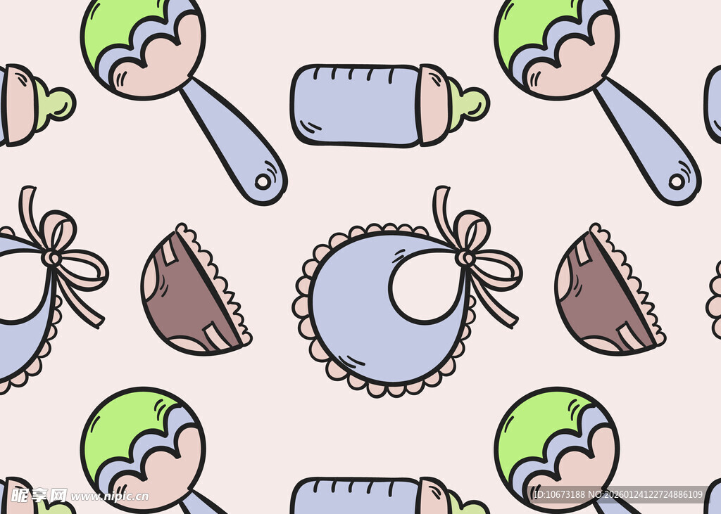 可爱婴儿用品图案设计