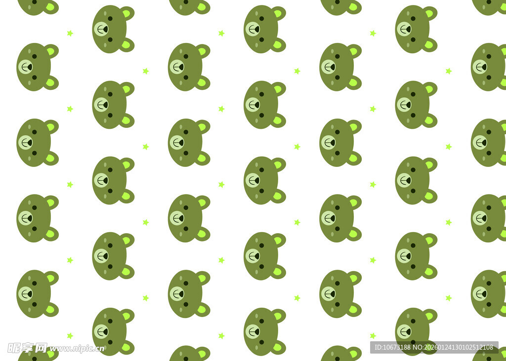 绿色卡通图案重复背景