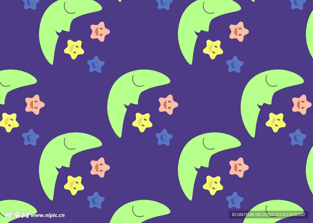 梦幻星月图案背景