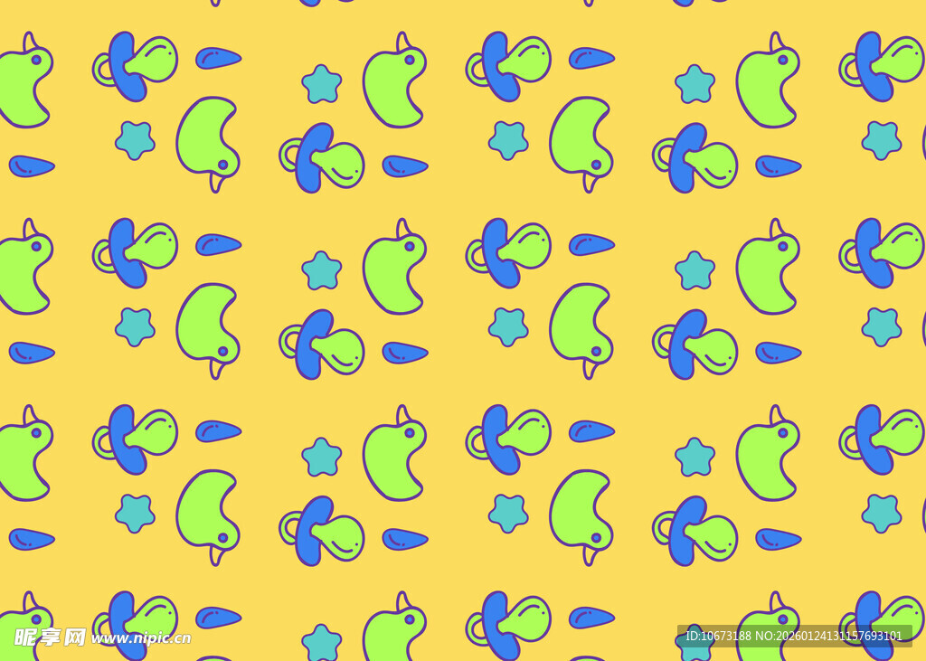 黄色背景卡通图案纹理