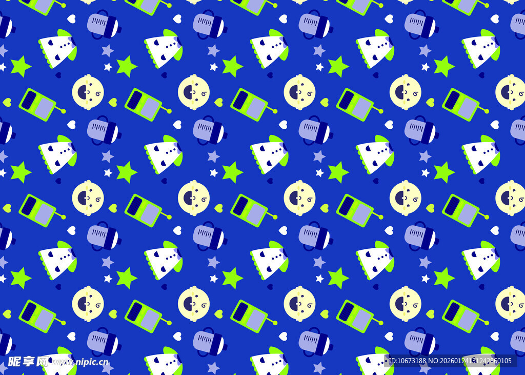 蓝色花卉图案背景纹理