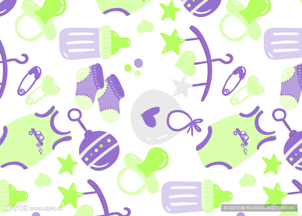 童趣卡通图案无缝背景