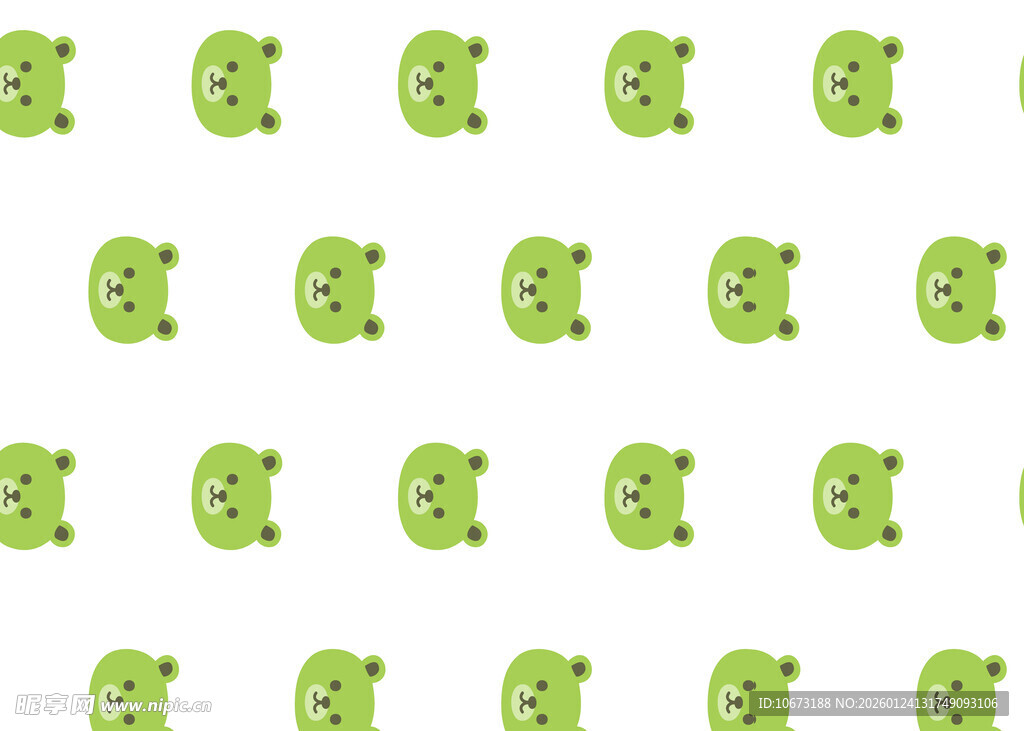 绿色青蛙图案无缝背景