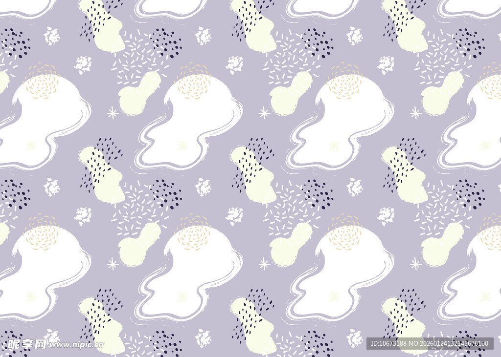 淡紫色小熊波点图案背景