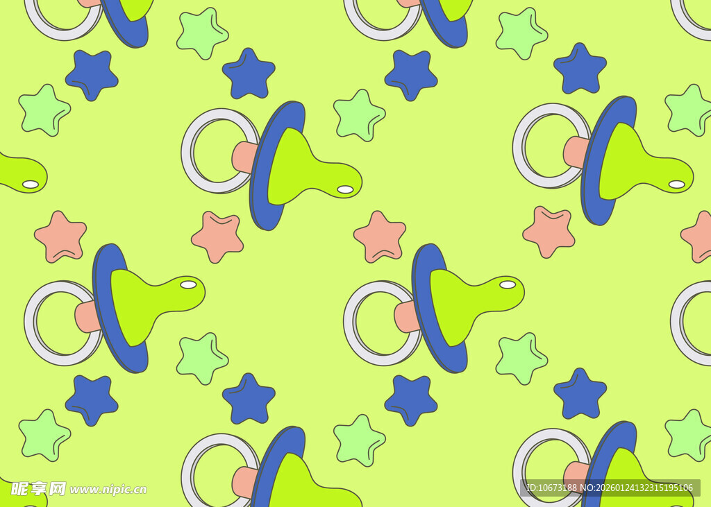 婴儿奶嘴星星可爱图案背景